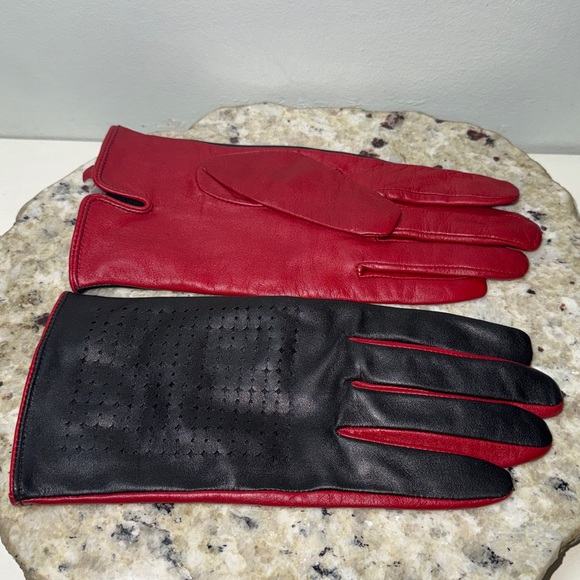 ECHO Black and Red Perforated Soft Buttery Leather Riding Gloves Size XL - Picture 11 of 16